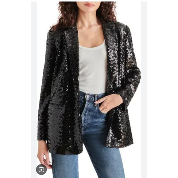 Steve Madden Jackets & Blazers - ⭐️NWOT Steve Madden Emerald Green Imaan Sequin Blazer Sz M